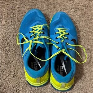 Nike Blue and Neon Yellow Women's Shoes